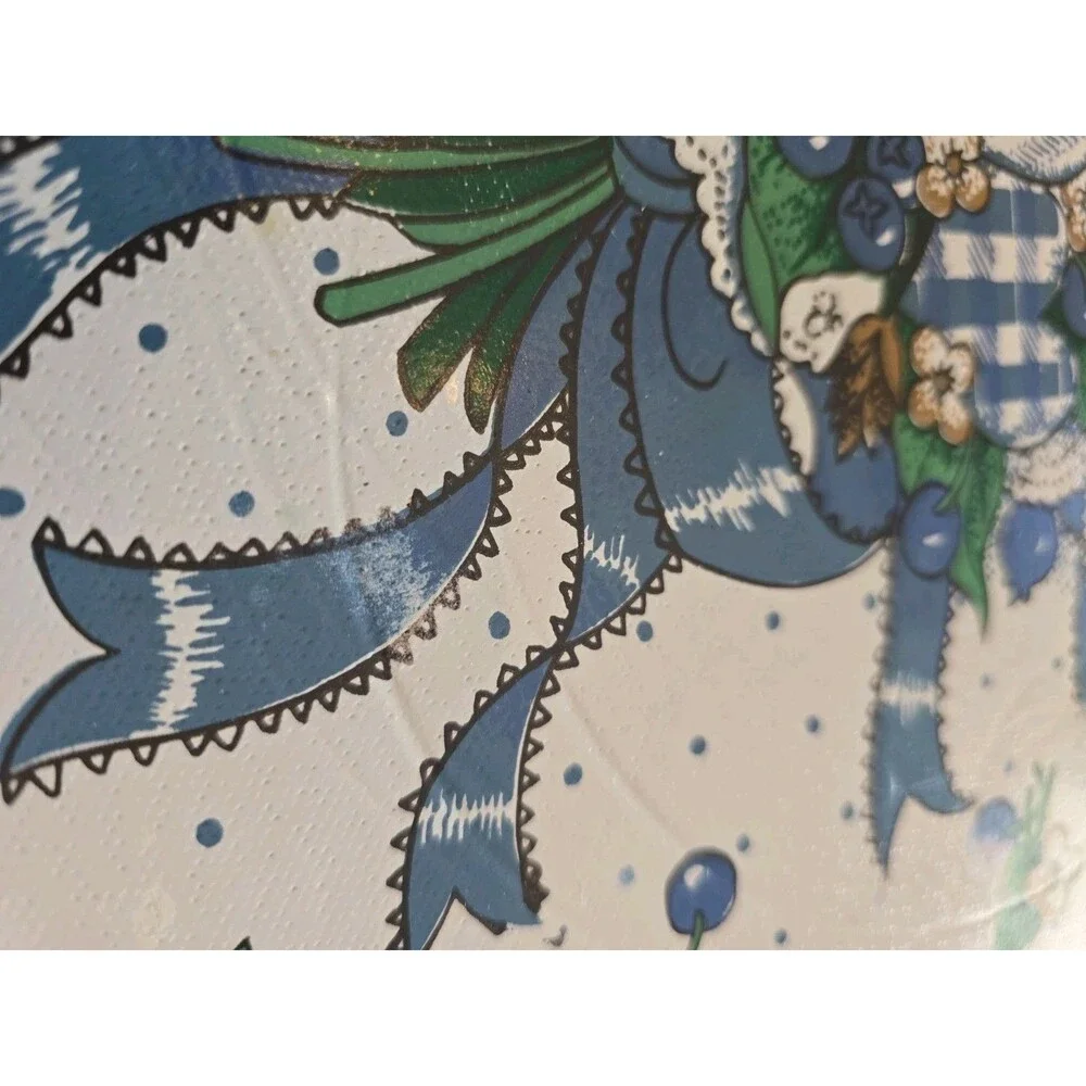 HTF Vintage B&D Blueberry Hearts Vinyl Placemats Set 4 Tabletops Unlimited 90's